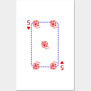 5 of hearts Posters and Art